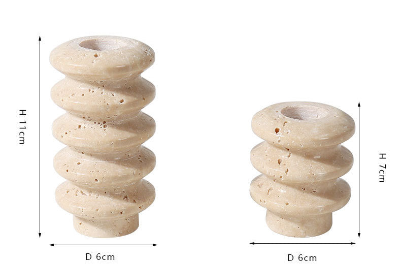 Travertine Spiral Candle Holder