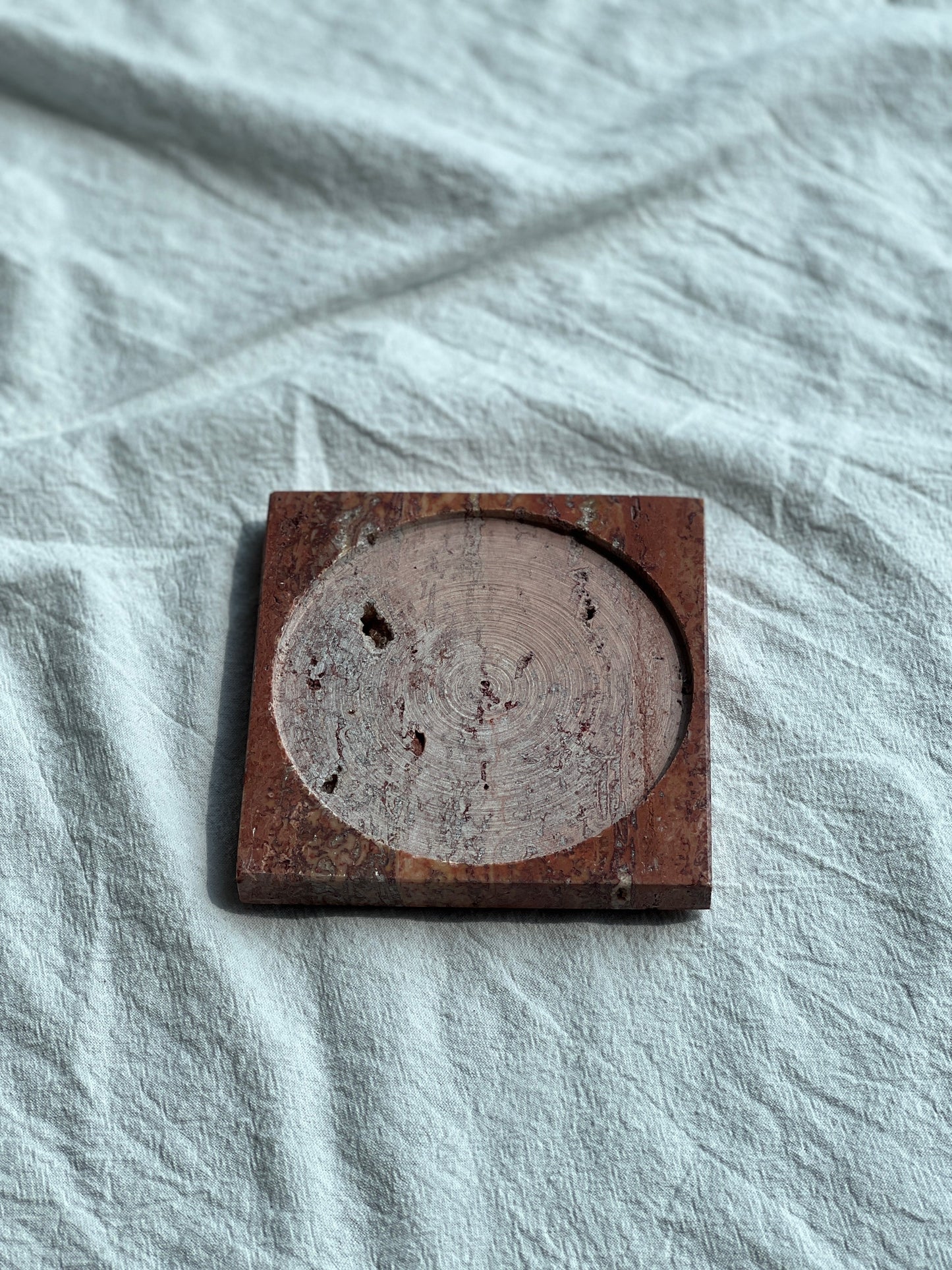 Red Travertine Coaster