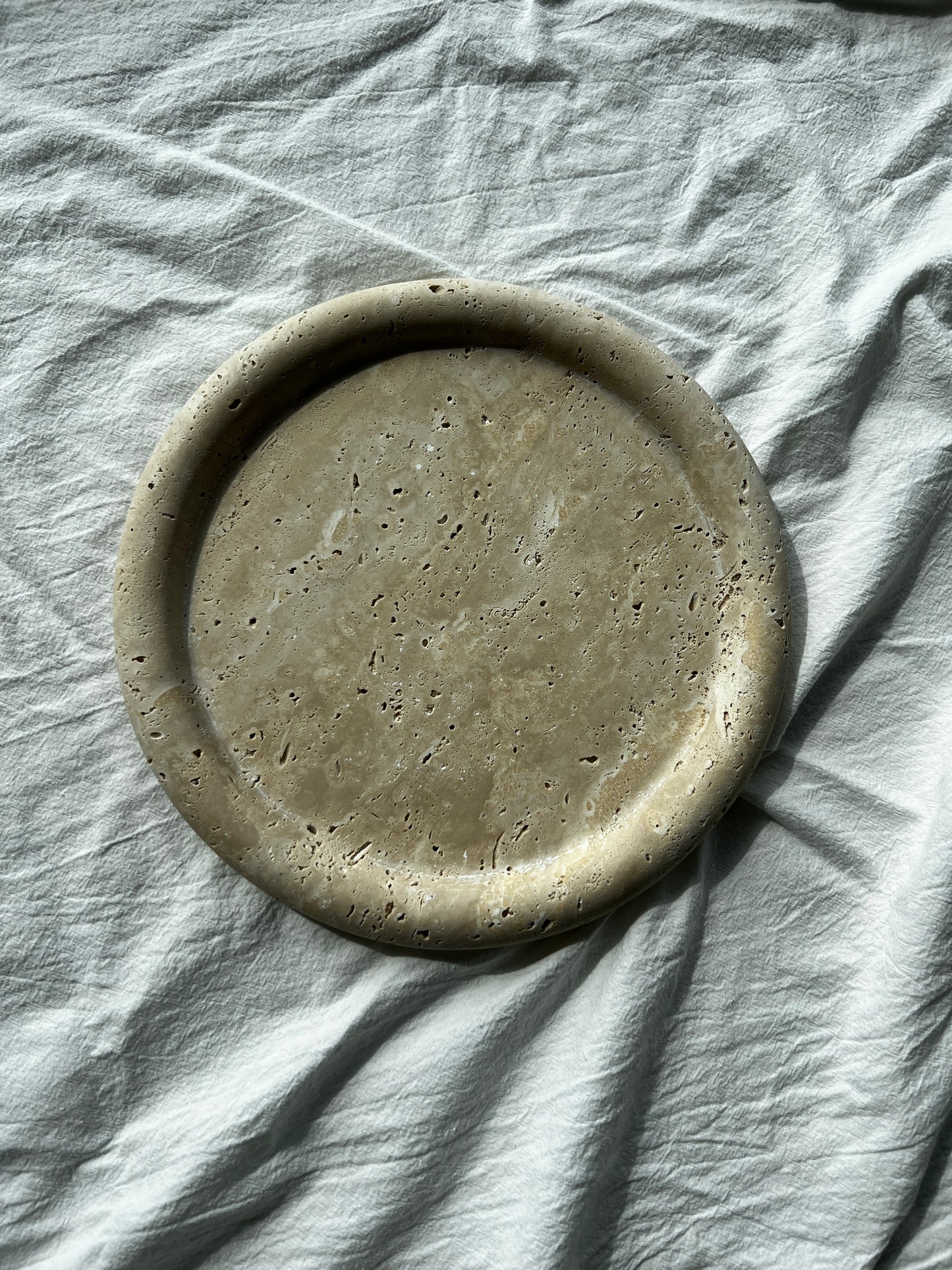 Round Travertine Tray