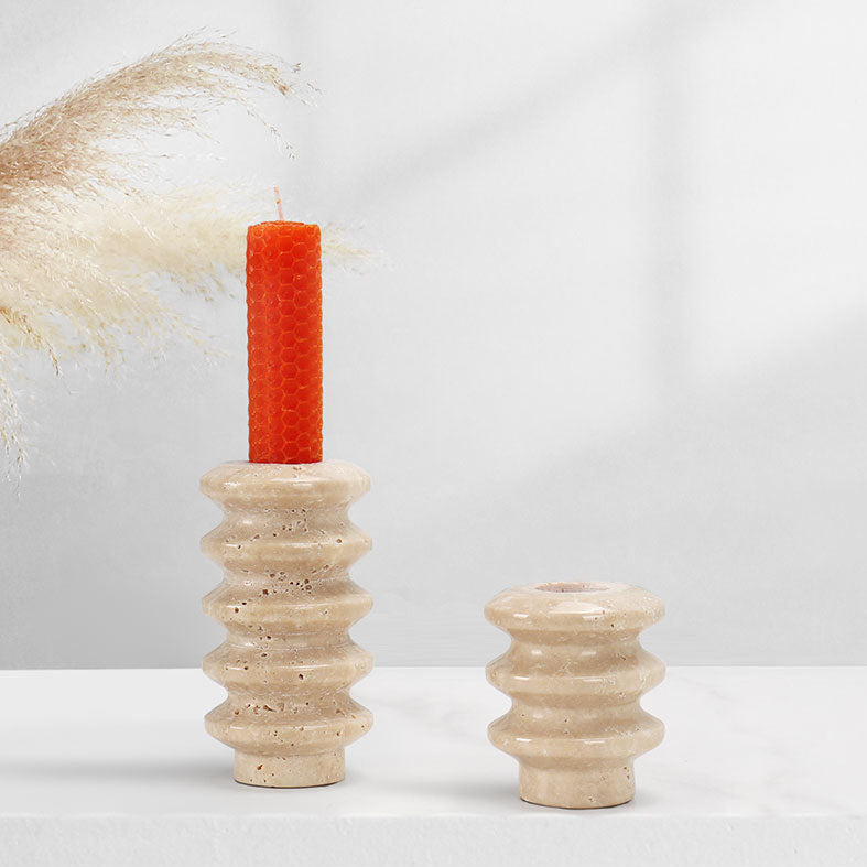 Travertine Spiral Candle Holder