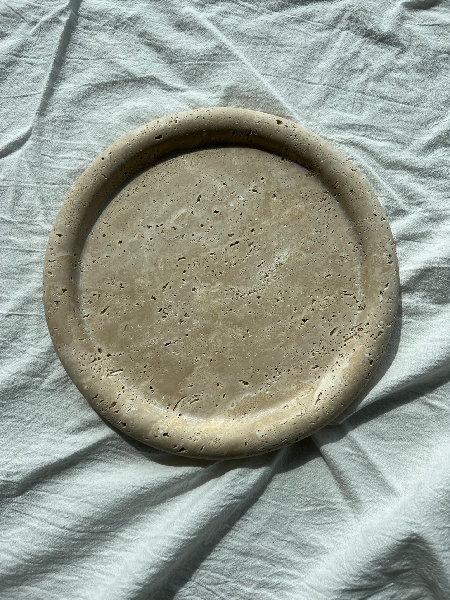 Round Travertine Tray