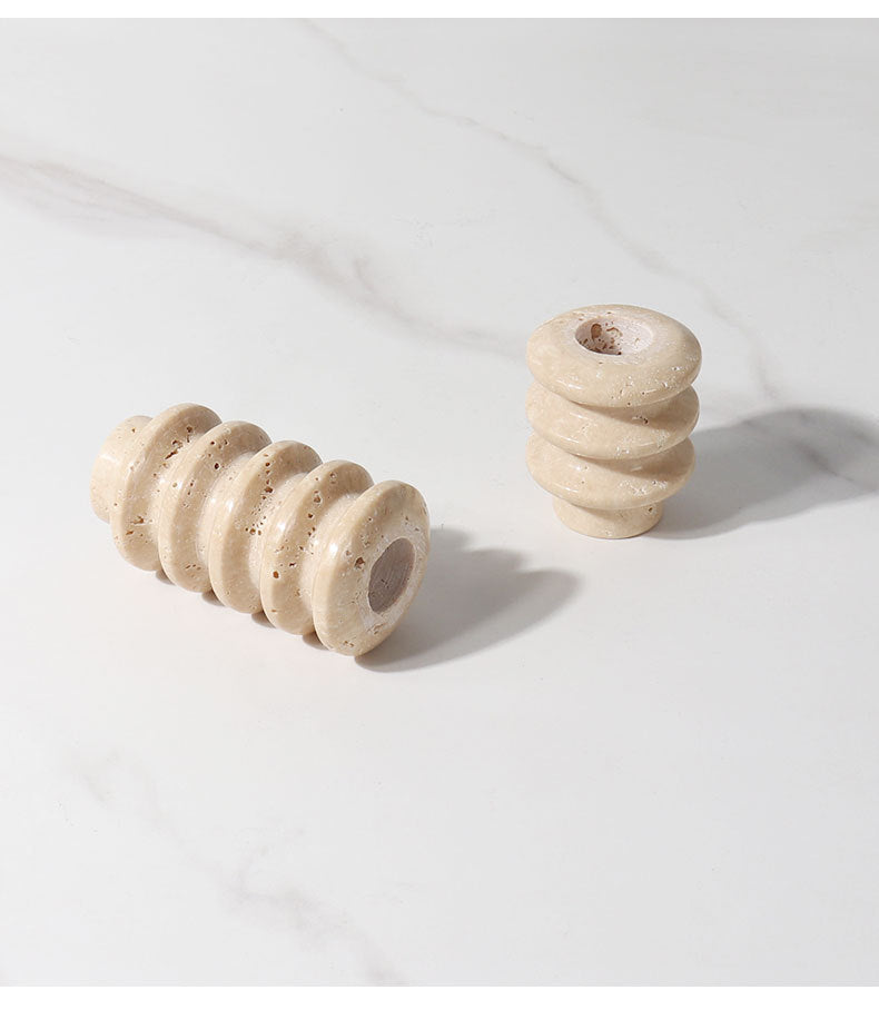 Travertine Spiral Candle Holder