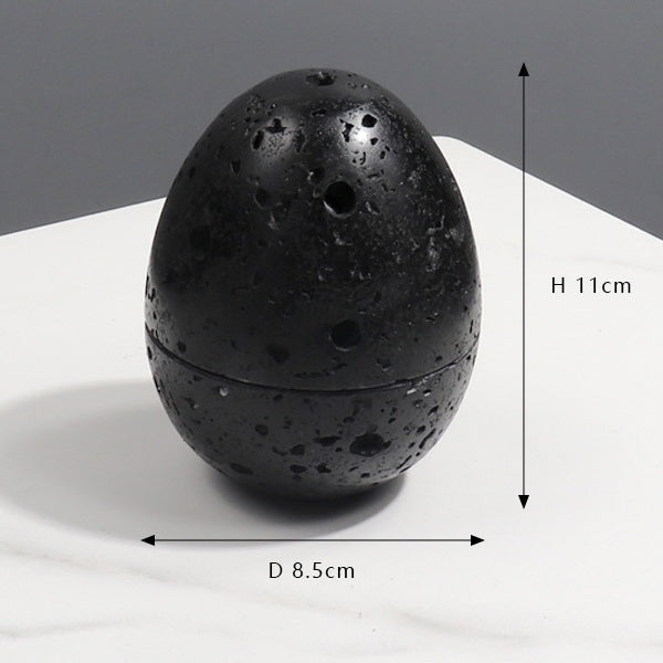 Black Egg Shape Incense Holder