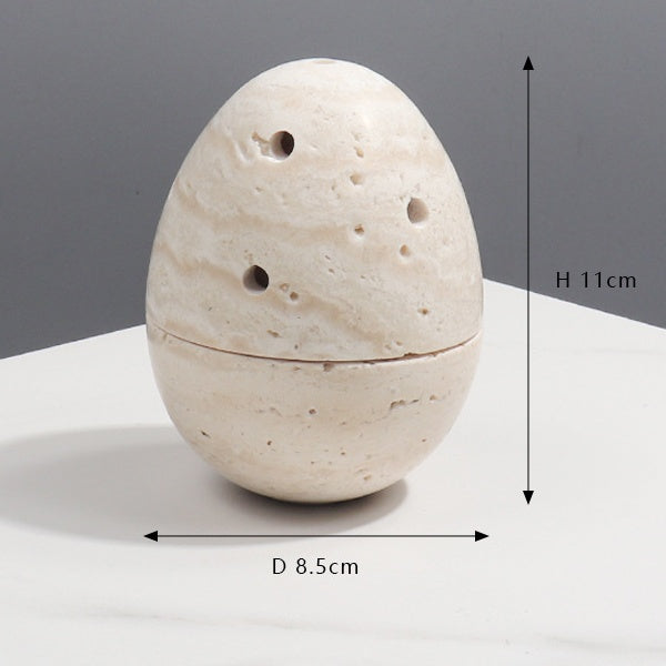 White Egg Shape Incense Holder