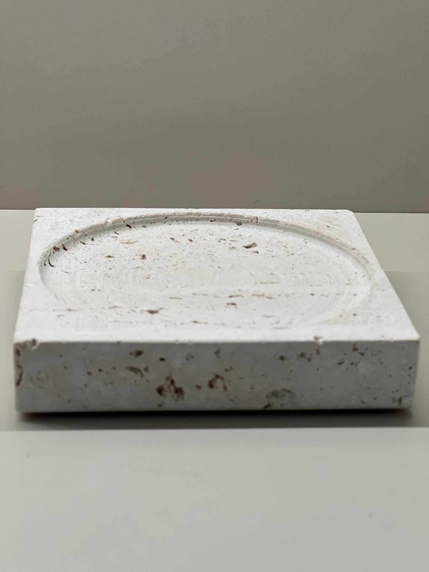 White Travertine Coaster