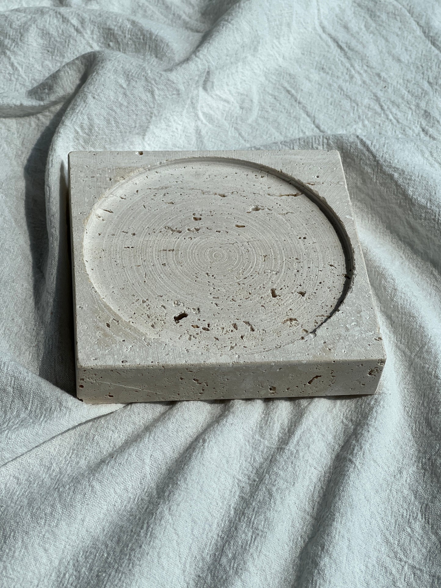 White Travertine Coaster