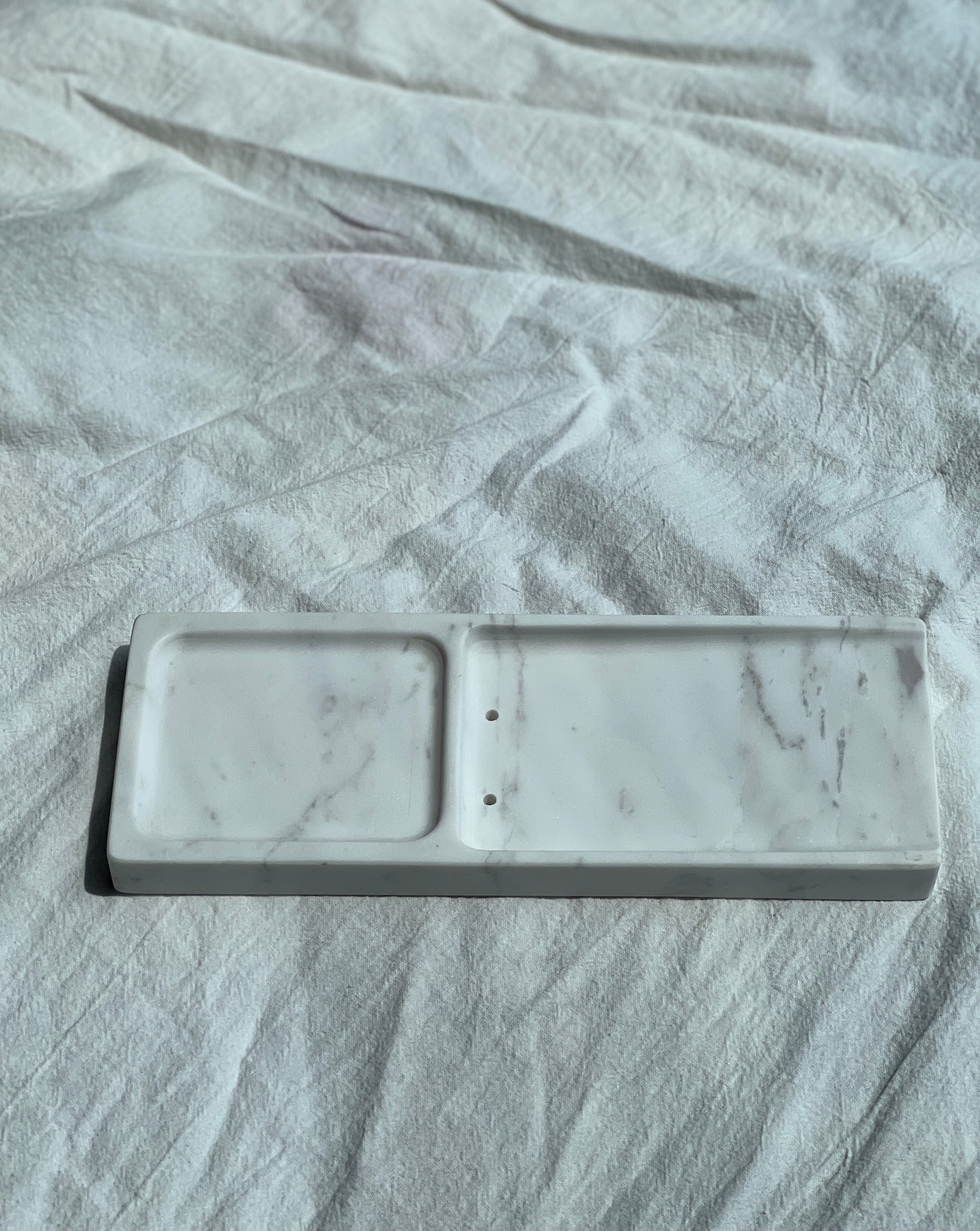 Decorative White Marble Rectangle Soap Tray