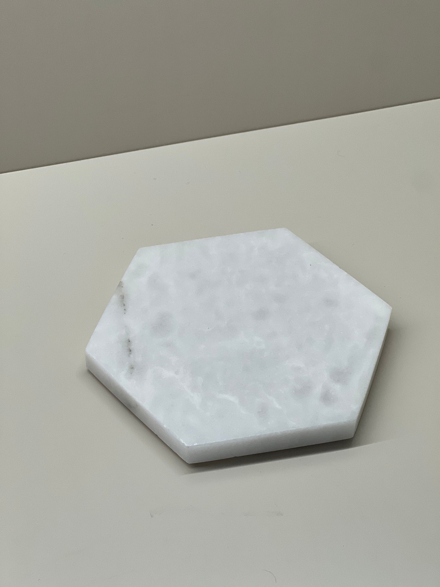 Hexagonal White Coaster